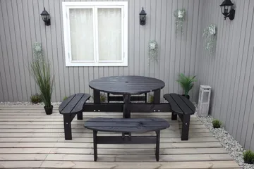 Rogolo Piknikbord 199 cm - Kaffesvart - Hagemøbler - Hagebord - Piknikbord