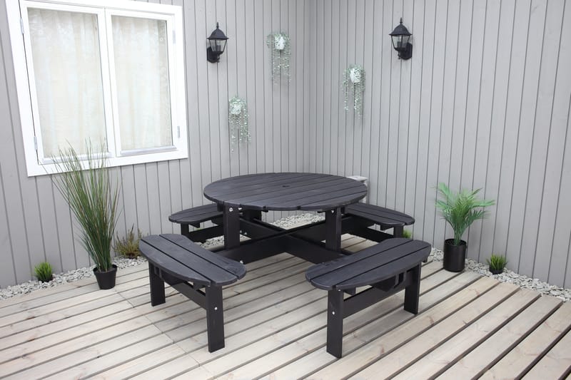 Rogolo Piknikbord 199 cm - Kaffesvart - Hagemøbler - Hagebord - Piknikbord