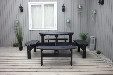 Rogolo Piknikbord 199 cm - Kaffesvart - Hagemøbler - Hagebord - Piknikbord