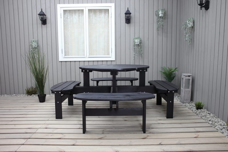Rogolo Piknikbord 199 cm - Kaffesvart - Hagemøbler - Hagebord - Piknikbord