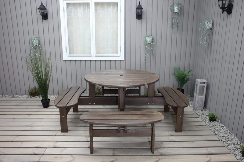 Rogolo Piknikbord 199 cm - Brun - Hagemøbler - Hagebord - Piknikbord