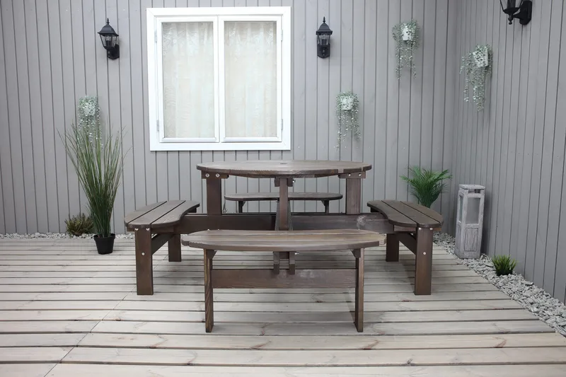 Rogolo Piknikbord 199 cm - Brun - Hagemøbler - Hagebord - Piknikbord