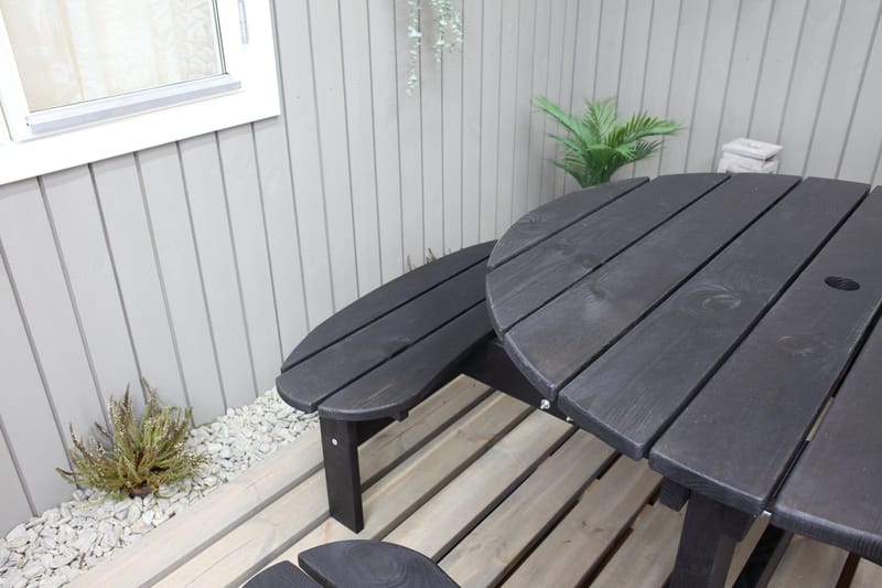 Rogolo Piknikbord 199 cm - Kaffesvart - Hagemøbler - Hagebord - Piknikbord
