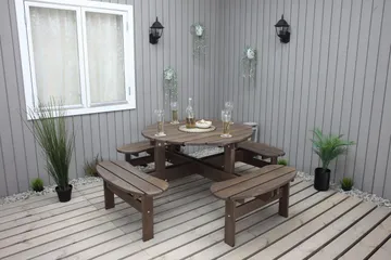 Rogolo Piknikbord 199 cm - Brun - Hagemøbler - Hagebord - Piknikbord