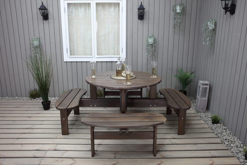 Rogolo Piknikbord 199 cm - Brun - Hagemøbler - Hagebord - Piknikbord