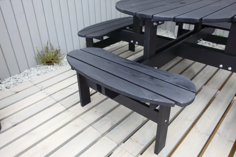 Rogolo Piknikbord 199 cm - Kaffesvart - Hagemøbler - Hagebord - Piknikbord