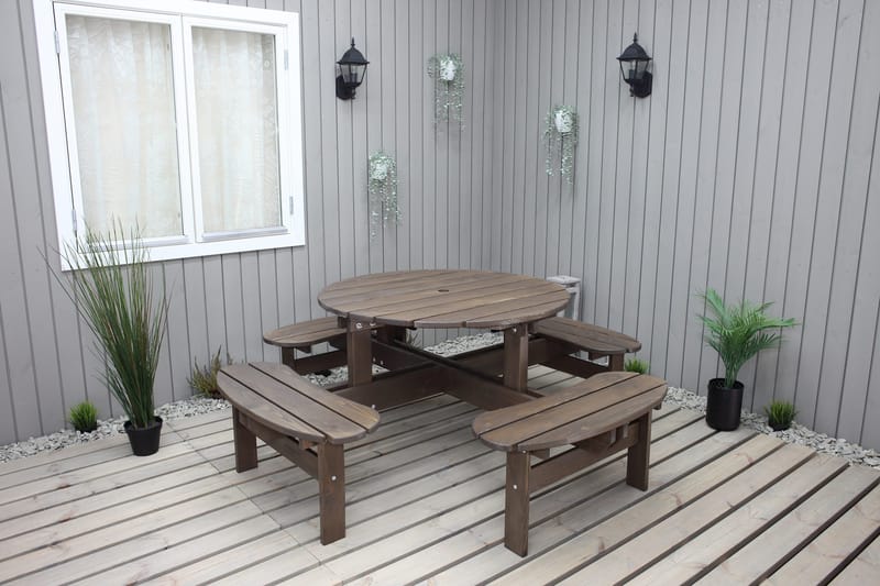 Rogolo Piknikbord 199 cm - Brun - Hagemøbler - Hagebord - Piknikbord