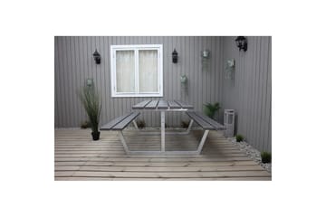 Piknikbord Rustikk Metall Uten Ryggstøtte, - Uten Ryggstøtte, Grå - Hagemøbler - Hagebord - Piknikbord