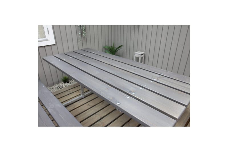 Piknikbord Rustikk Metall Uten Ryggstøtte, - Uten Ryggstøtte, Grå - Hagemøbler - Hagebord - Piknikbord