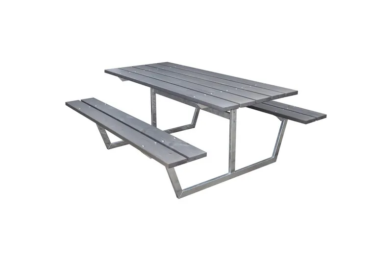 Piknikbord Rustikk Metall Uten Ryggstøtte,, Uten Ryggstøtte, Grå