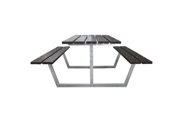 Piknikbord Rustikk Metall Uten Ryggstøtte - Uten Ryggstøtte, Brun - Hagemøbler - Hagebord - Piknikbord