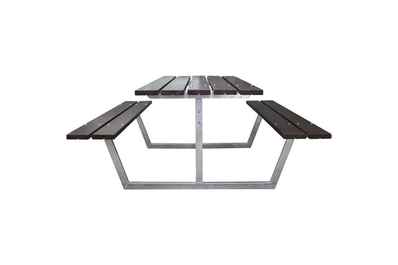 Piknikbord Rustikk Metall Uten Ryggstøtte - Uten Ryggstøtte, Brun - Hagemøbler - Hagebord - Piknikbord