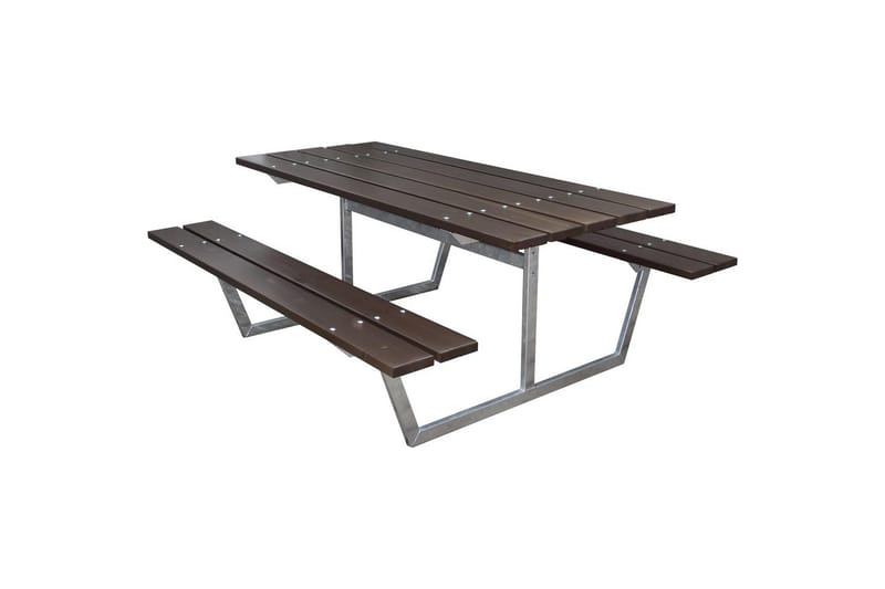 Piknikbord Rustikk Metall Uten Ryggstøtte, Uten Ryggstøtte, Brun