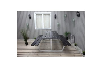 Piknikbord Rustikk Metall Uten Ryggstøtte - Uten Ryggstøtte, Svart - Hagemøbler - Hagebord - Piknikbord