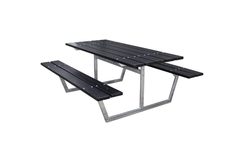 Piknikbord Rustikk Metall Uten Ryggstøtte, Uten Ryggstøtte, Svart
