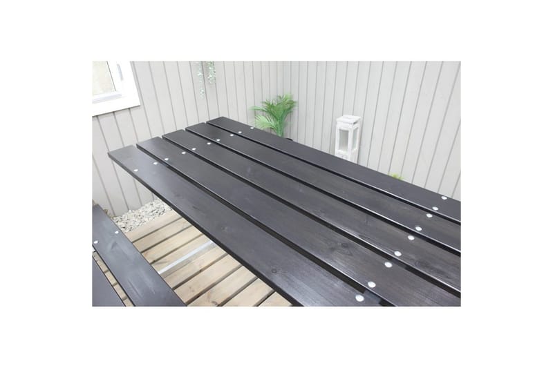 Piknikbord Rustikk Metall Uten Ryggstøtte - Uten Ryggstøtte, Svart - Hagemøbler - Hagebord - Piknikbord