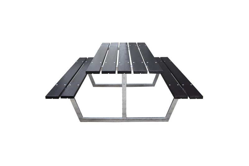 Piknikbord Rustikk Metall Uten Ryggstøtte - Uten Ryggstøtte, Svart - Hagemøbler - Hagebord - Piknikbord