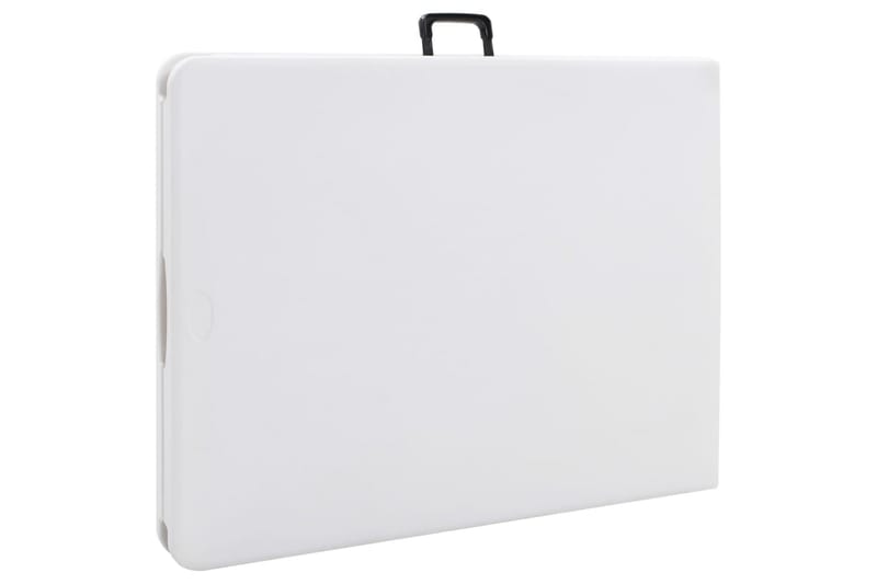 Sammenleggbart hagebord med 2 benker 180cm stål og HDPE hvit - Hvit - Hagemøbler - Hagebord - Piknikbord