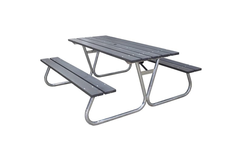 Piknikbord Stabil Metall Uten Ryggstøtte,, Uten Ryggstøtte, Grå