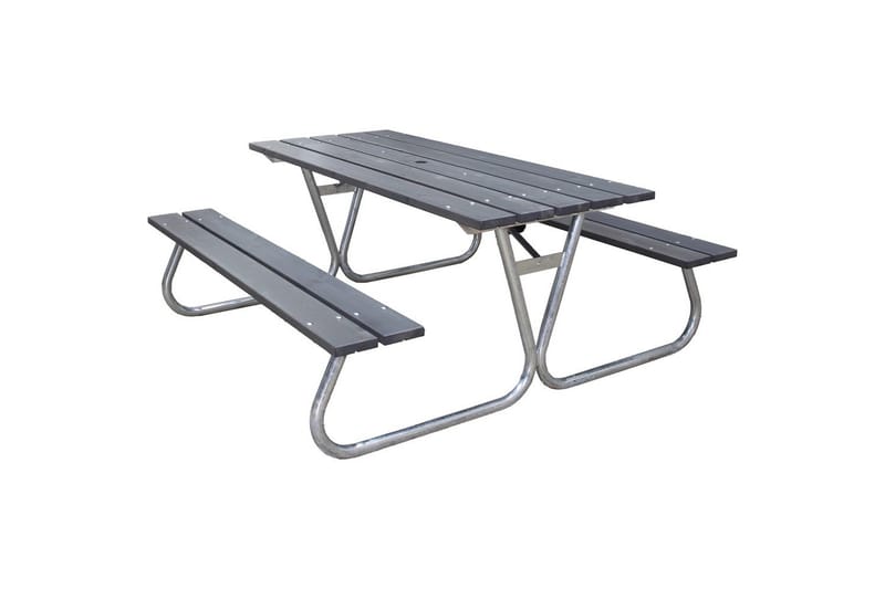 Piknikbord Stabil Metall Uten Ryggstøtte, - Uten Ryggstøtte, Grå - Hagemøbler - Hagebord - Piknikbord