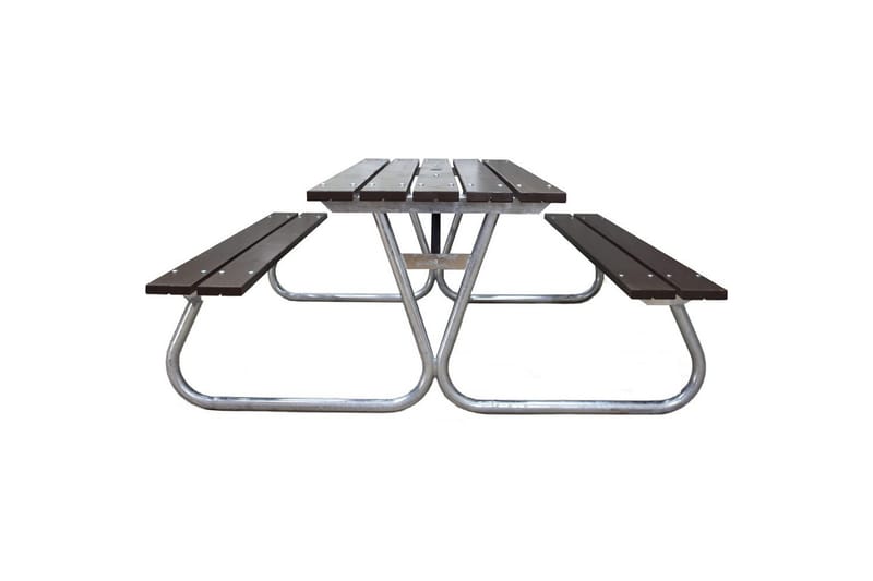 Piknikbord Stabil Metall Uten Ryggstøtte - Uten Ryggstøtte, Brun - Hagemøbler - Hagebord - Piknikbord