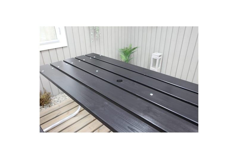 Piknikbord Stabil Metall Uten Ryggstøtte - Uten Ryggstøtte, Svart - Hagemøbler - Hagebord - Piknikbord