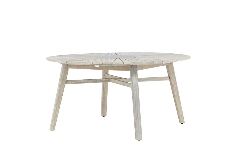 Rives rundt spisebord 150 cm utendørs - Hvitkalket - Hagemøbler - Hagebord - Spisebord ute