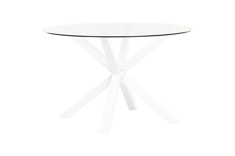 Rundt bord Maletto - Hvit, gjennomsiktig - Hagemøbler - Hagebord - Spisebord ute