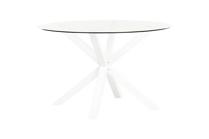 Rundt bord Maletto - Hvit, gjennomsiktig - Hagemøbler - Hagebord - Spisebord ute