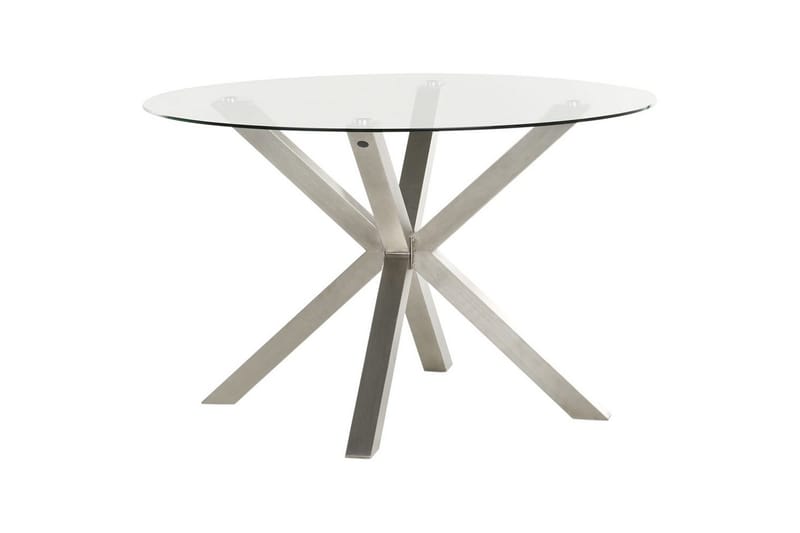 Rundt bord Maletto - Sølv, Transparent - Hagemøbler - Hagebord - Spisebord ute