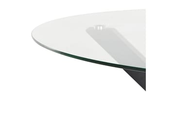 Rundt bord Maletto - Svart, gjennomsiktig, Svart, Gjennomsiktig - Hagemøbler - Hagebord - Spisebord ute