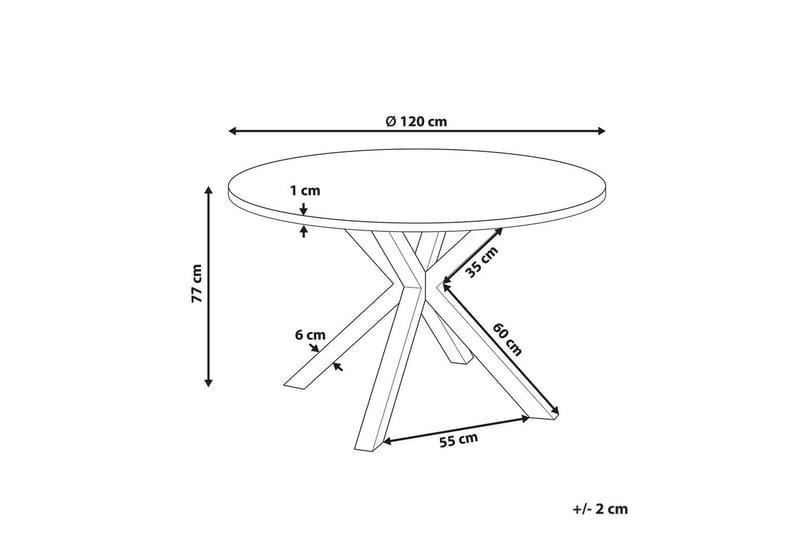 Rundt bord Maletto - Svart, gjennomsiktig, Svart, Gjennomsiktig - Hagemøbler - Hagebord - Spisebord ute