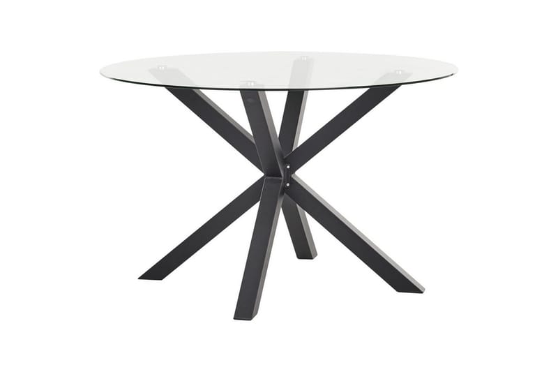 Rundt bord Maletto - Svart, gjennomsiktig, Svart, Gjennomsiktig - Hagemøbler - Hagebord - Spisebord ute