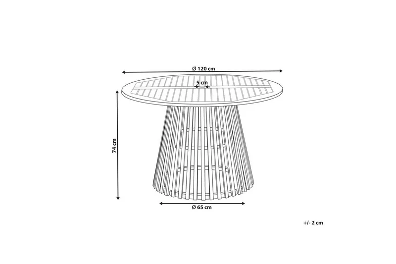 Runt bord Beliani Agello Light wood - Hagemøbler - Hagebord - Spisebord ute
