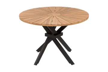 Runt bord Beliani Cissone Light wood||Black - Hagemøbler - Hagebord - Spisebord ute