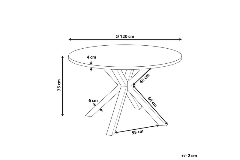 Runt bord Beliani Maletto Vit/Beige/Grå White||Grey - Hagemøbler - Hagebord - Spisebord ute
