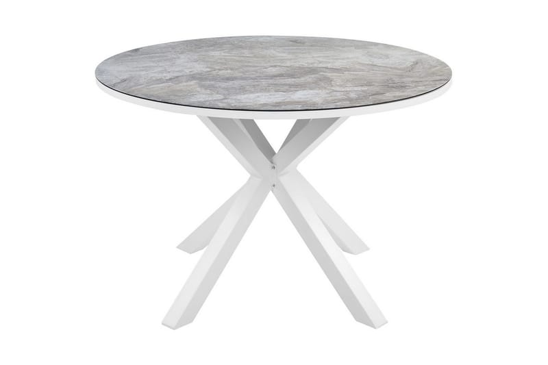 Runt bord Beliani Maletto Vit/Beige/Grå White||Grey - Hagemøbler - Hagebord - Spisebord ute