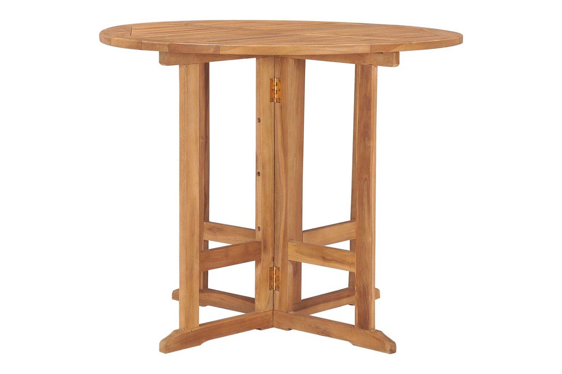 Sammenleggbart hagebord Ø90x75 cm heltre teak - Brun - Hagemøbler - Hagebord - Spisebord ute