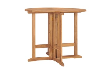 Sammenleggbart hagebord Ø90x75 cm heltre teak - Brun - Hagemøbler - Hagebord - Spisebord ute