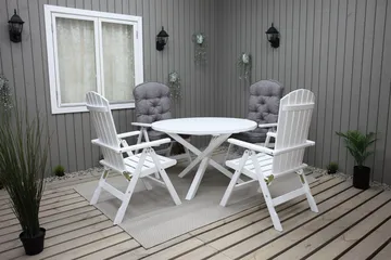 Scottsdale Hagebord Rund Hvit Ø 112 cm - Hvit - Hagemøbler - Hagebord - Spisebord ute