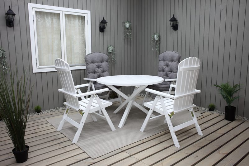 Scottsdale Hagebord Rund Hvit Ø 112 cm - Hvit - Hagemøbler - Hagebord - Spisebord ute