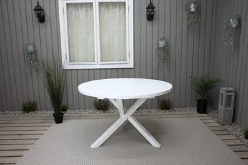 Scottsdale Hagebord Rund Hvit Ø 112 cm - Hvit - Hagemøbler - Hagebord - Spisebord ute