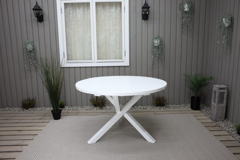 Scottsdale Hagebord Rund Hvit Ø 112 cm - Hvit - Hagemøbler - Hagebord - Spisebord ute