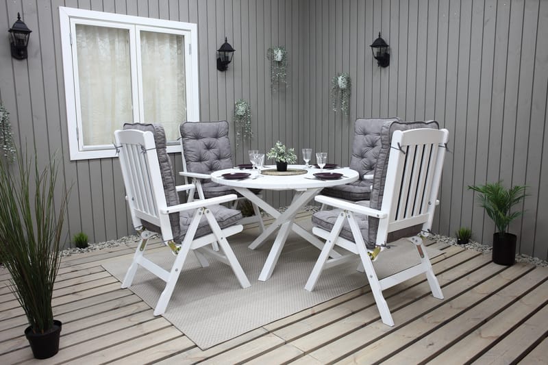 Scottsdale Hagebord Rund Hvit Ø 112 cm - Hvit - Hagemøbler - Hagebord - Spisebord ute