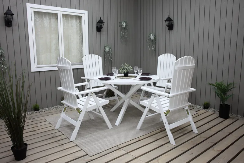 Scottsdale Hagebord Rund Hvit Ø 112 cm - Hvit - Hagemøbler - Hagebord - Spisebord ute