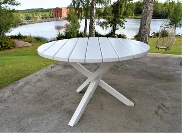 Scottsdale Hagebord Rund Hvit Ø 112 cm - Hvit - Hagemøbler - Hagebord - Spisebord ute