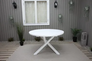 Scottsdale Hagebord Rund Hvit Ø 112 cm - Hvit - Hagemøbler - Hagebord - Spisebord ute