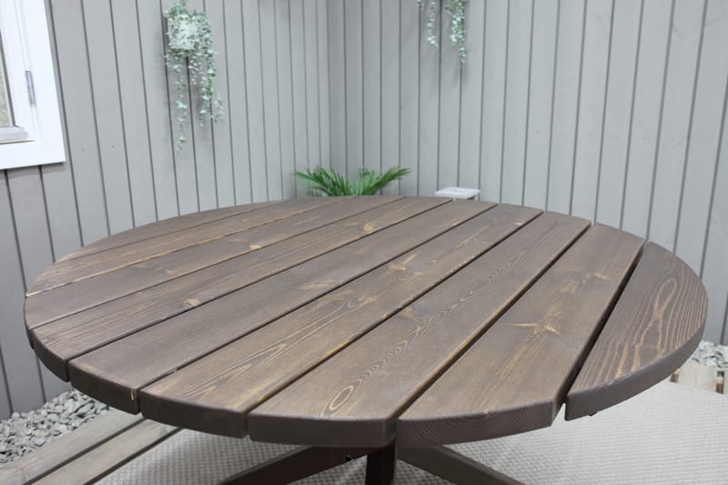 Scottsdale Spisebord Rundt 112 cm - Brun - Spisebord ute