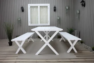 Scottsdale Utebord Rektangulært Hvit 190 cm - Hvit - Hagemøbler - Hagebord - Spisebord ute