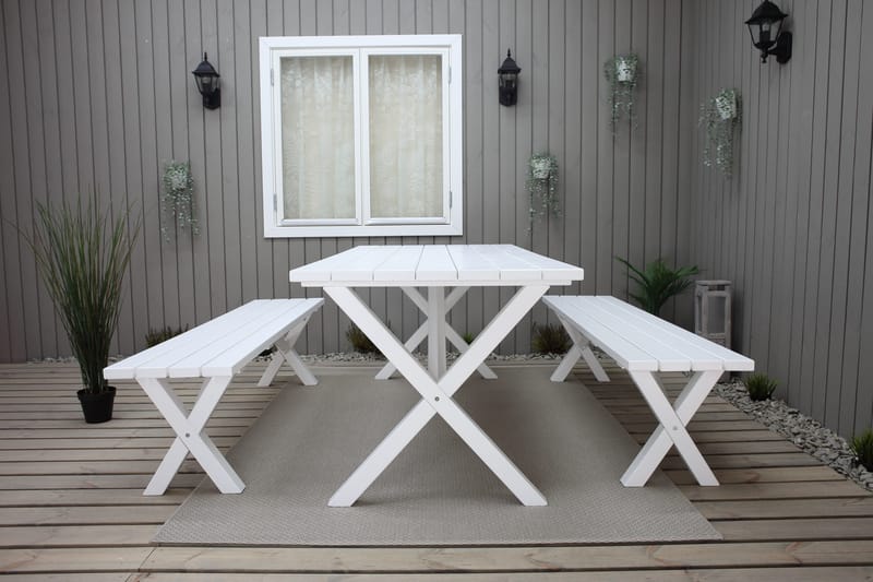 Scottsdale Utebord Rektangulært Hvit 190 cm - Hvit - Hagemøbler - Hagebord - Spisebord ute